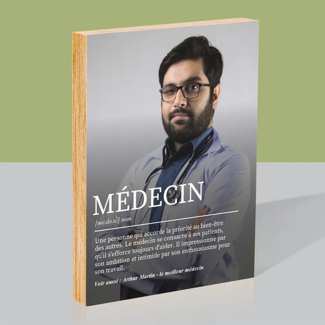 Photo Et Texte: Médecin Définition - Impression Sur Bois