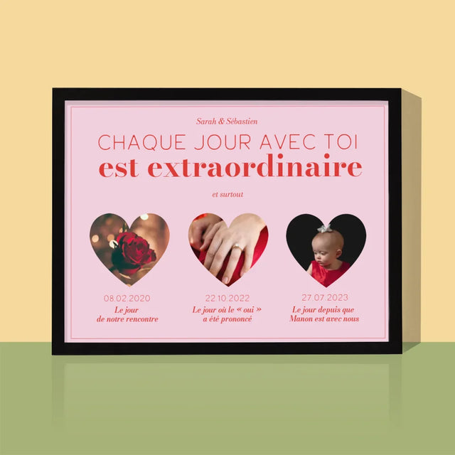 Notre Histoire: Le Jour Extraordinaire - Notre Histoire - Impression Encadrée 30X40