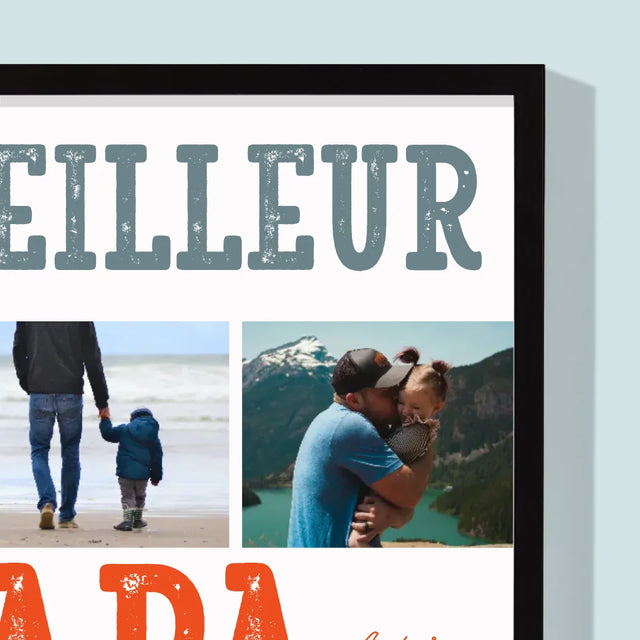Collage Photo: Le Meilleur Papa Du Monde Photos - Impression Encadrée 30X40