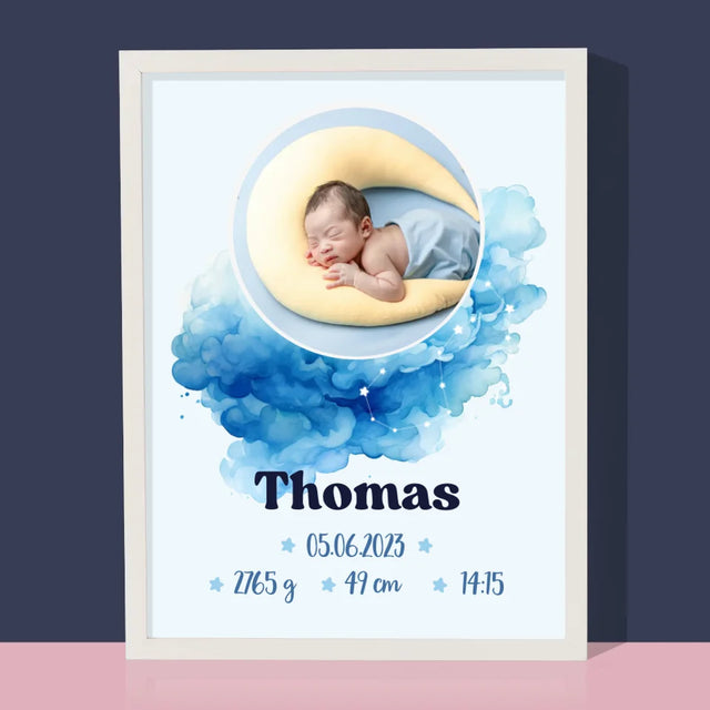 Acte De Naissance De L'Enfant: Acte De Naissance, Le Signe Du Zodiaque, Garçon - Impression Encadrée 30X40