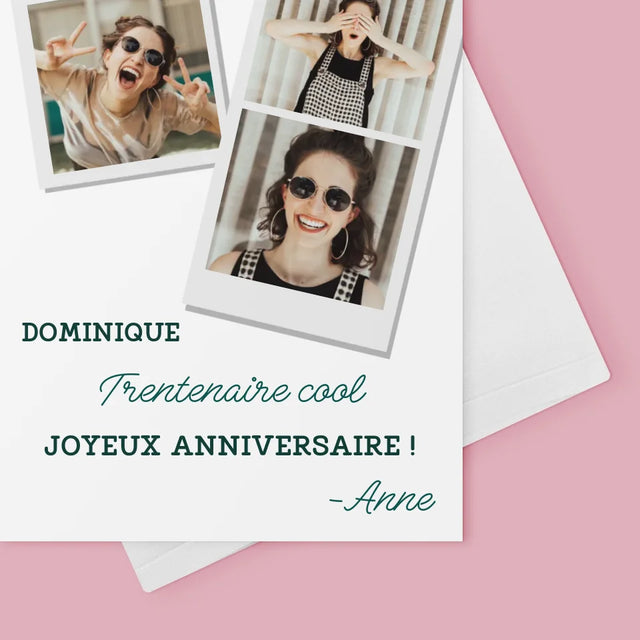 Collage Photo: La Trentenaire Cool - Carte De Vœux