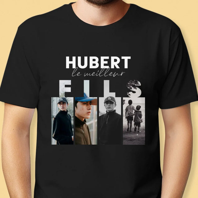 Collage Photo: Le Meilleur Fils - T-Shirt Pour Hommes