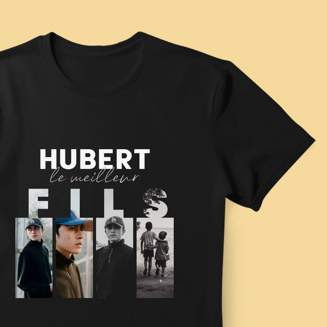 Collage Photo: Le Meilleur Fils - T-Shirt Pour Hommes