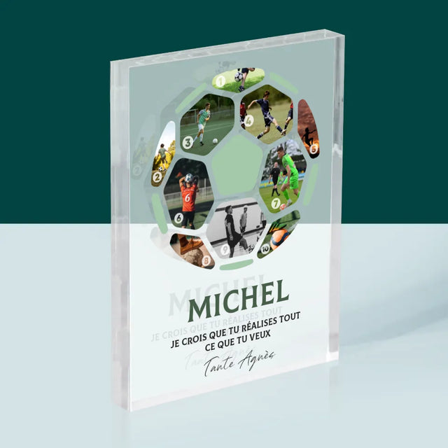 Collage Photo: Le Football, Collage - Bloc Acrylique