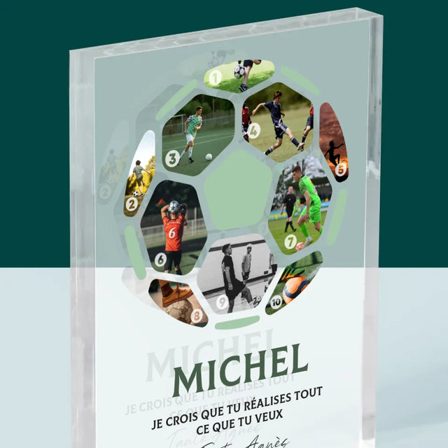 Collage Photo: Le Football, Collage - Bloc Acrylique