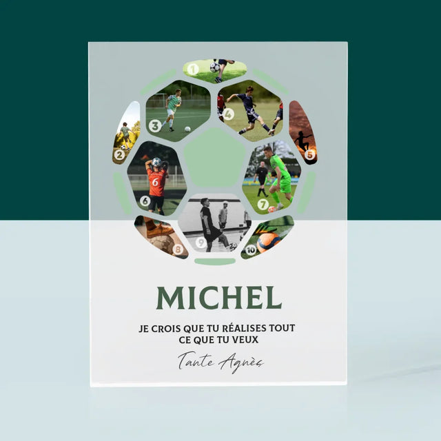 Collage Photo: Le Football, Collage - Bloc Acrylique