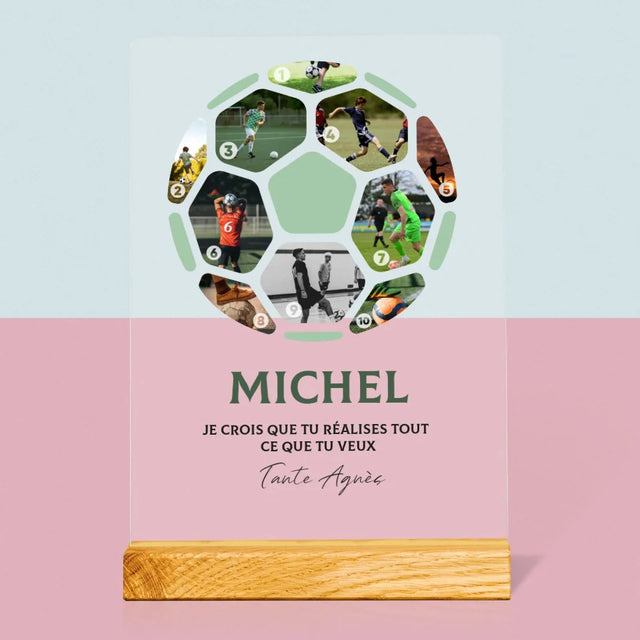 Collage Photo: Le Football, Collage - Impression Sur Verre Acrylique