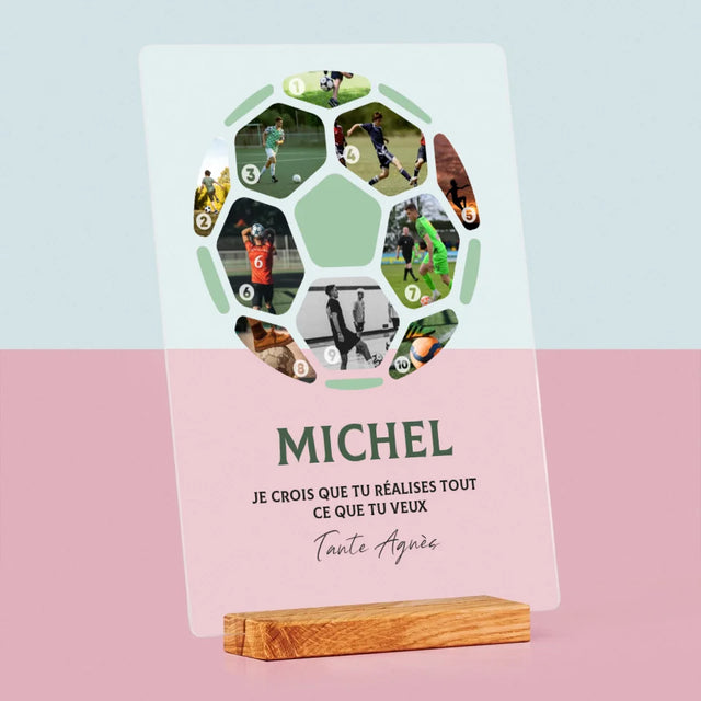 Collage Photo: Le Football, Collage - Impression Sur Verre Acrylique