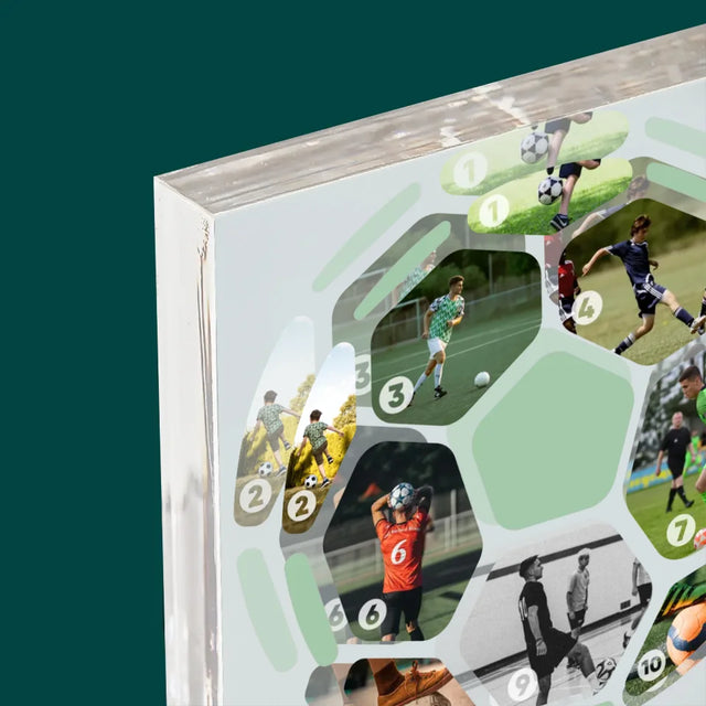 Collage Photo: Le Football, Collage - Bloc Acrylique