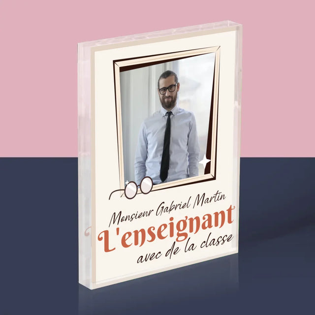La Photo Et Un Texte: L'Enseignant Avec De La Classe - Bloc Acrylique
