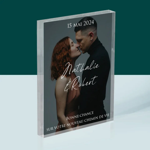La Photo Et Un Texte: Photo De Mariage, Les Souhaits - Bloc Acrylique