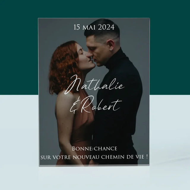 La Photo Et Un Texte: Photo De Mariage, Les Souhaits - Bloc Acrylique
