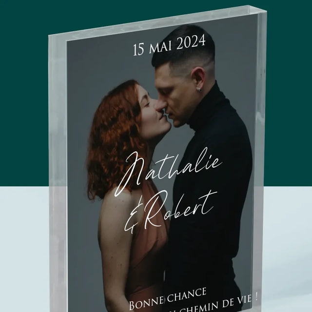 La Photo Et Un Texte: Photo De Mariage, Les Souhaits - Bloc Acrylique