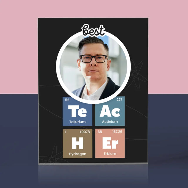 La Photo Et Un Texte: Teacher Les Éléments - Bloc Acrylique