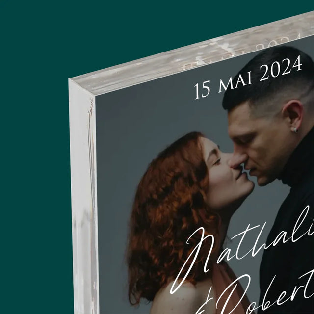 La Photo Et Un Texte: Photo De Mariage, Les Souhaits - Bloc Acrylique