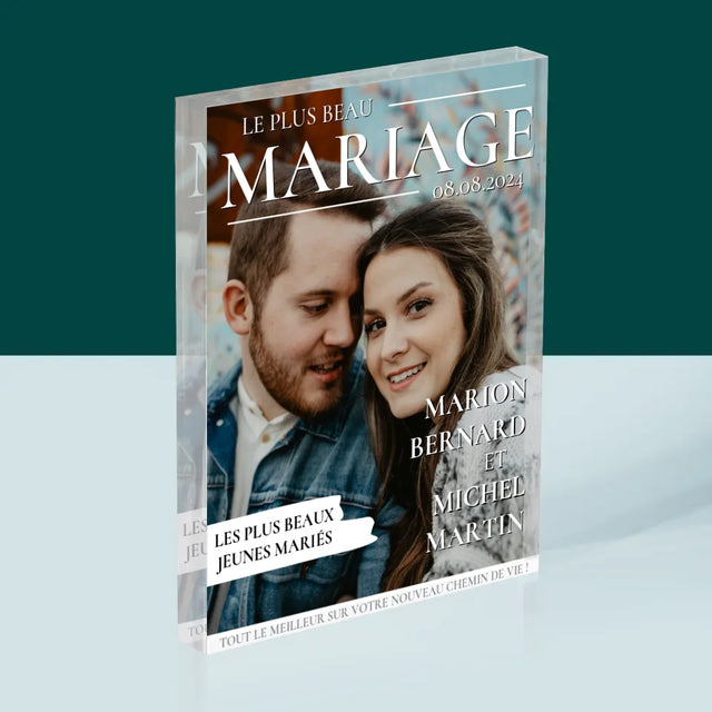 La Couverture De Magazine: Le Plus Beau Mariage - Bloc Acrylique