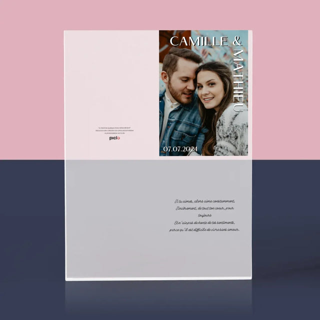 La Photo Et Un Texte: Noms, Mariage - Bloc Acrylique