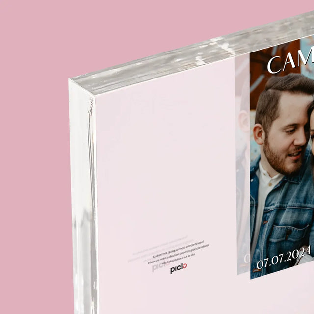 La Photo Et Un Texte: Noms, Mariage - Bloc Acrylique