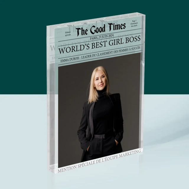 La Couverture De Magazine: World’S Best Girl Boss - Bloc Acrylique