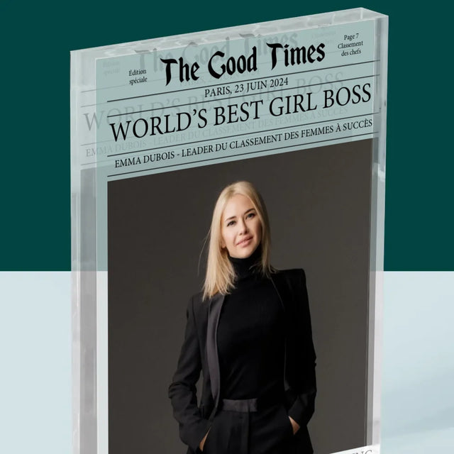 La Couverture De Magazine: World’S Best Girl Boss - Bloc Acrylique