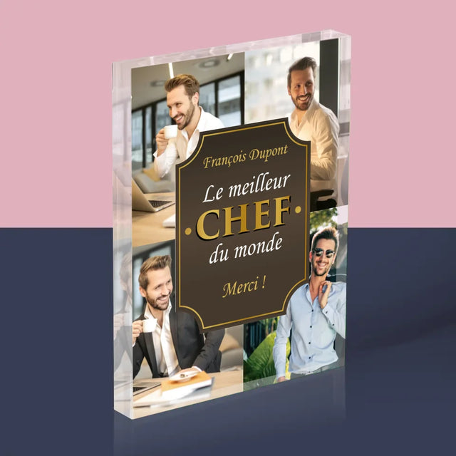 Le Collage Photo: Le Meilleur Patron - Bloc Acrylique