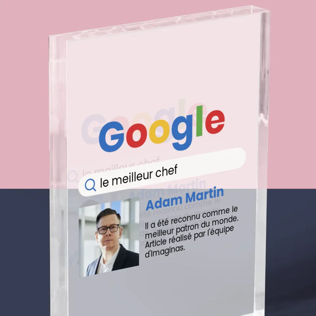 La Photo Et Un Texte: Meilleur Patron Résultat Google - Bloc Acrylique