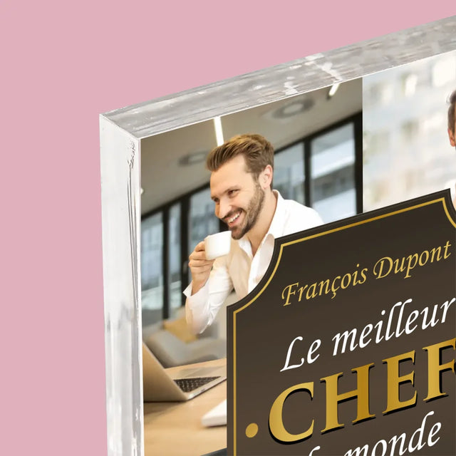 Le Collage Photo: Le Meilleur Patron - Bloc Acrylique