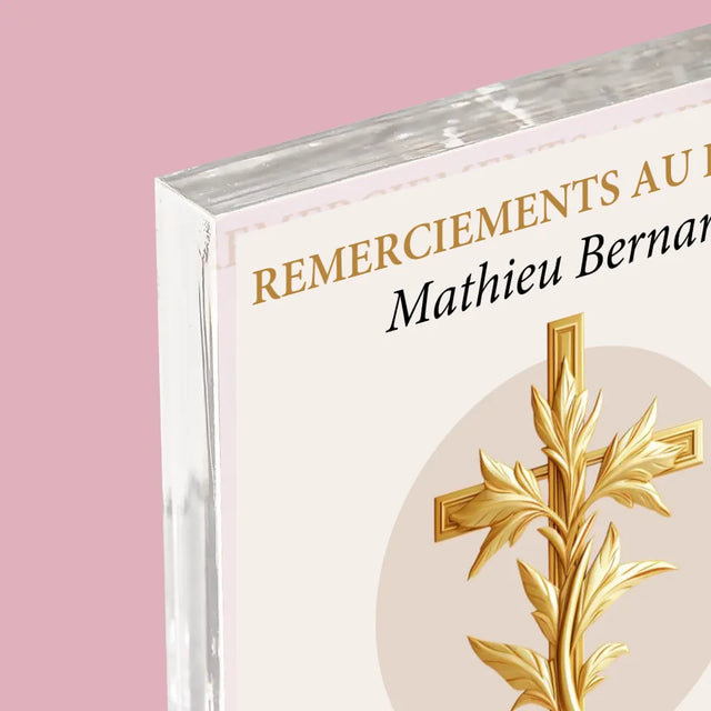 Le Prénom Et Un Texte: Remerciements Au Prêtre - Bloc Acrylique