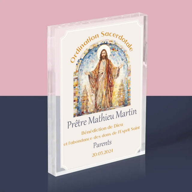 Le Prénom Et Un Texte: Ordination Sacerdotale - Bloc Acrylique