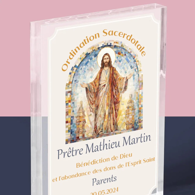 Le Prénom Et Un Texte: Ordination Sacerdotale - Bloc Acrylique