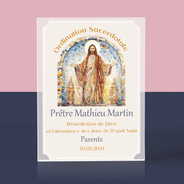 Le Prénom Et Un Texte: Ordination Sacerdotale - Bloc Acrylique