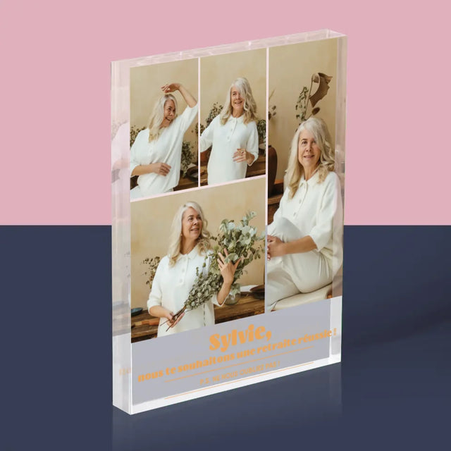 Le Collage Photo: Une Retraite Réussie - Bloc Acrylique