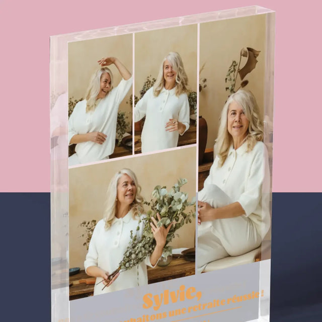 Le Collage Photo: Une Retraite Réussie - Bloc Acrylique