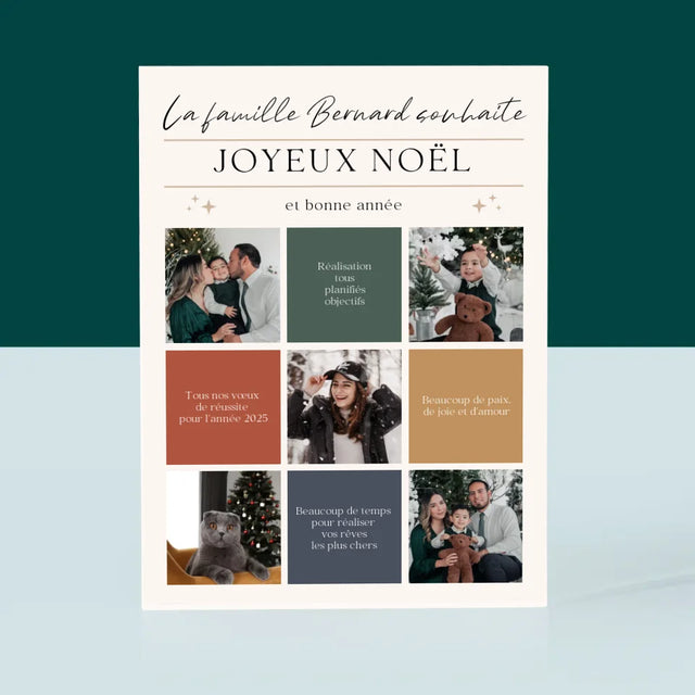 Le Collage Photo: Joyeux Noël, Souhaits - Bloc Acrylique