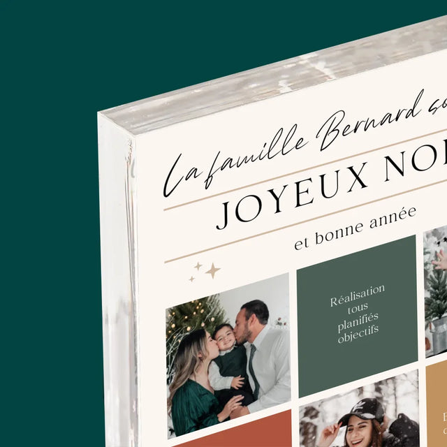 Le Collage Photo: Joyeux Noël, Souhaits - Bloc Acrylique