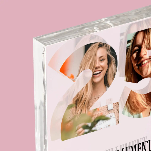 Collage Photo De Lettre: Trop Vieille Pour Dicaprio - Bloc Acrylique