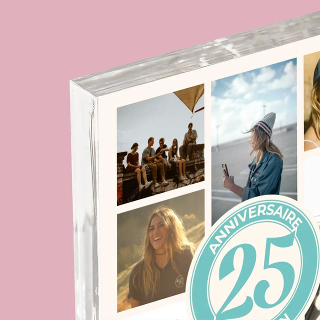 Le Collage Photo: 25 Anniversaire - Bloc Acrylique