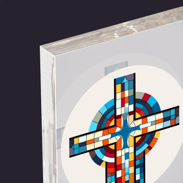 Le Prénom Et Un Texte: Remerciements Croix - Bloc Acrylique