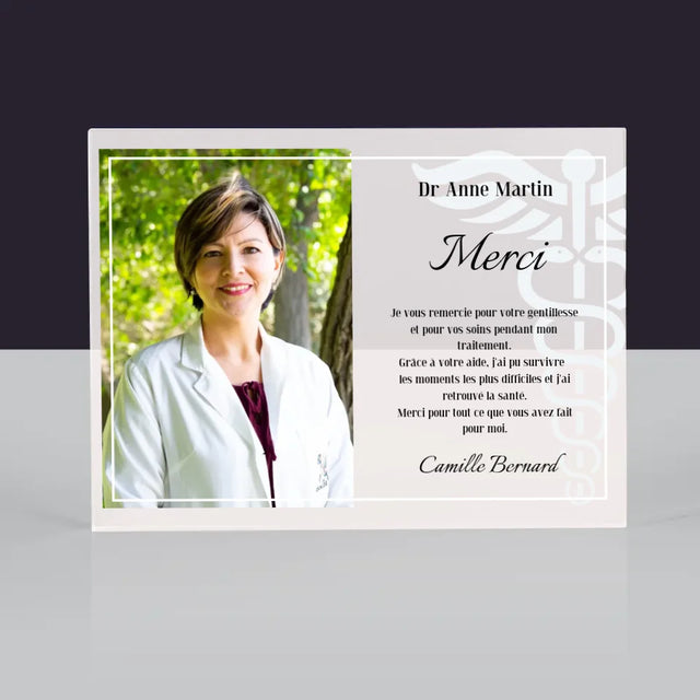 La Photo Et Un Texte: Docteur Merci - Bloc Acrylique