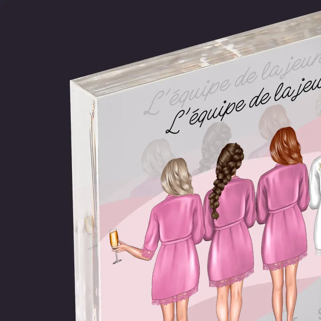 La Création Du Personnage: L'Équipe De La Jeune Mariée - Bloc Acrylique