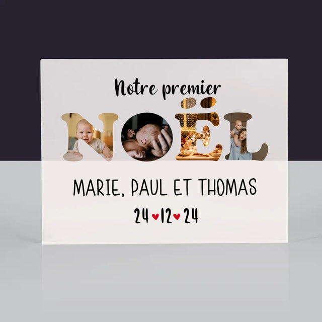 Collage Photo De Lettre: Notre Premier Noël - Bloc Acrylique