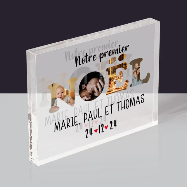 Collage Photo De Lettre: Notre Premier Noël - Bloc Acrylique