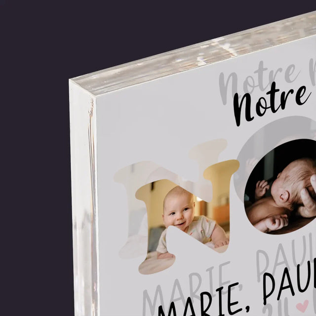Collage Photo De Lettre: Notre Premier Noël - Bloc Acrylique