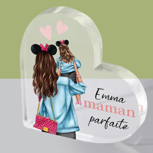 La Création Du Personnage: Maman Parfaite - Bloc Acrylique Cœur