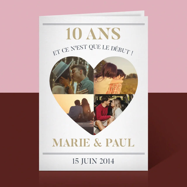Forme Des Photos: Anniversaire De Mariage Coeur - Carte De Vœux