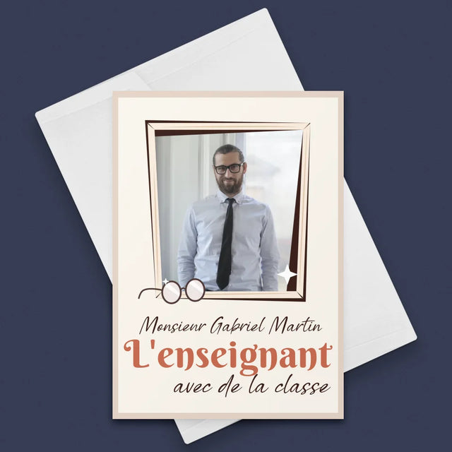 La Photo Et Un Texte: L'Enseignant Avec De La Classe - Carte De Vœux
