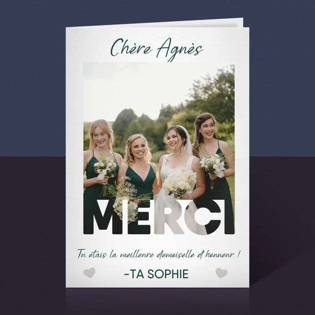 La Photo Et Un Texte: Tu Étais La Meilleure Demoiselle D'Honneur ! - Carte De Vœux