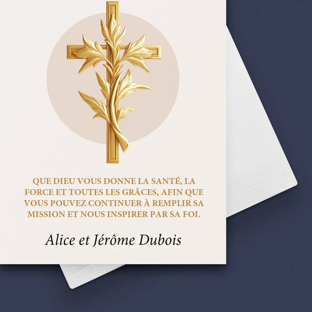 Le Prénom Et Un Texte: Remerciements Au Prêtre - Carte De Vœux