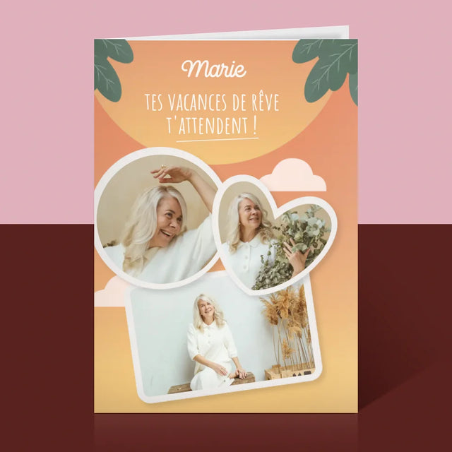 Le Collage Photo: Les Vacances De Rêve - Carte De Vœux