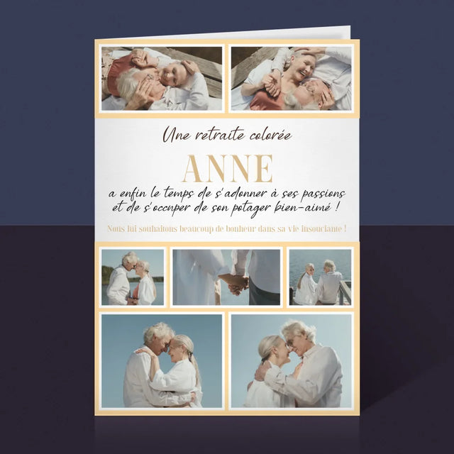 Le Collage Photo: Une Retraite Colorée - Carte De Vœux